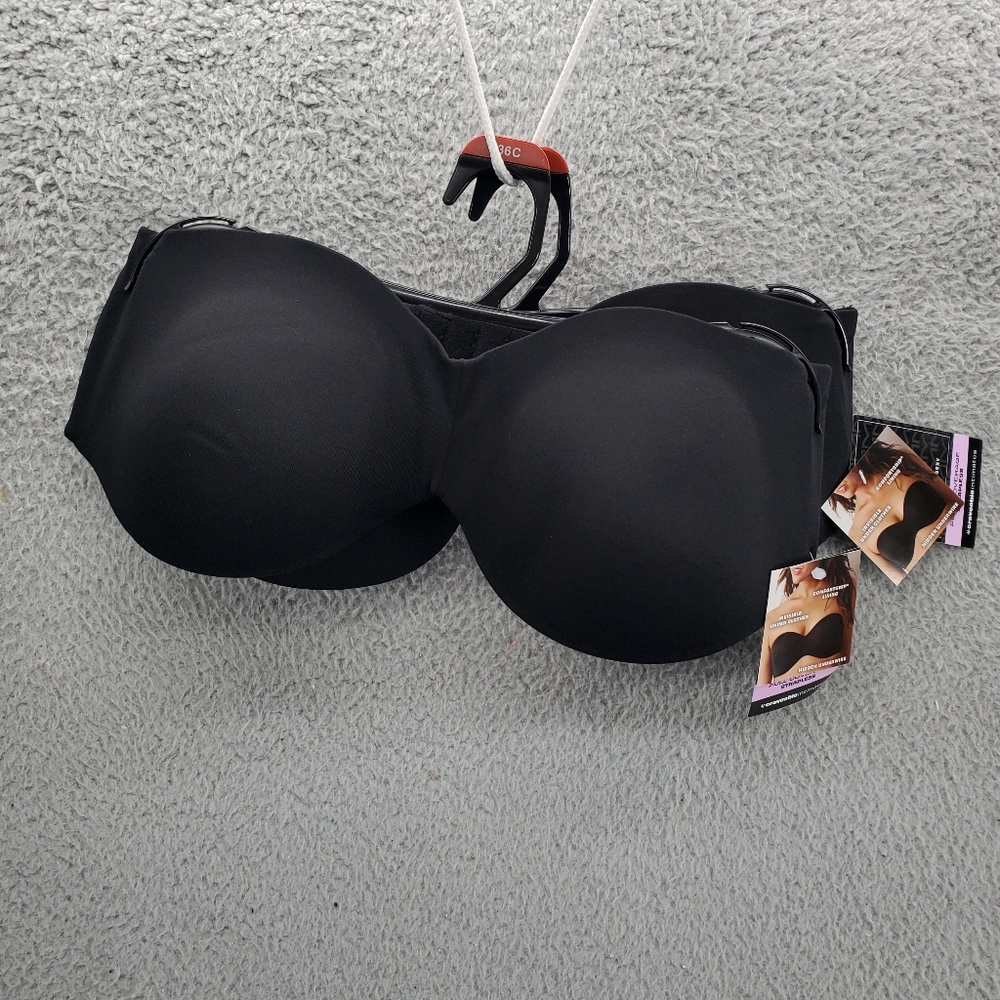 Maidenform Full Coverage Strapless Lift Underwire Bra Black Lot of 2 NWT